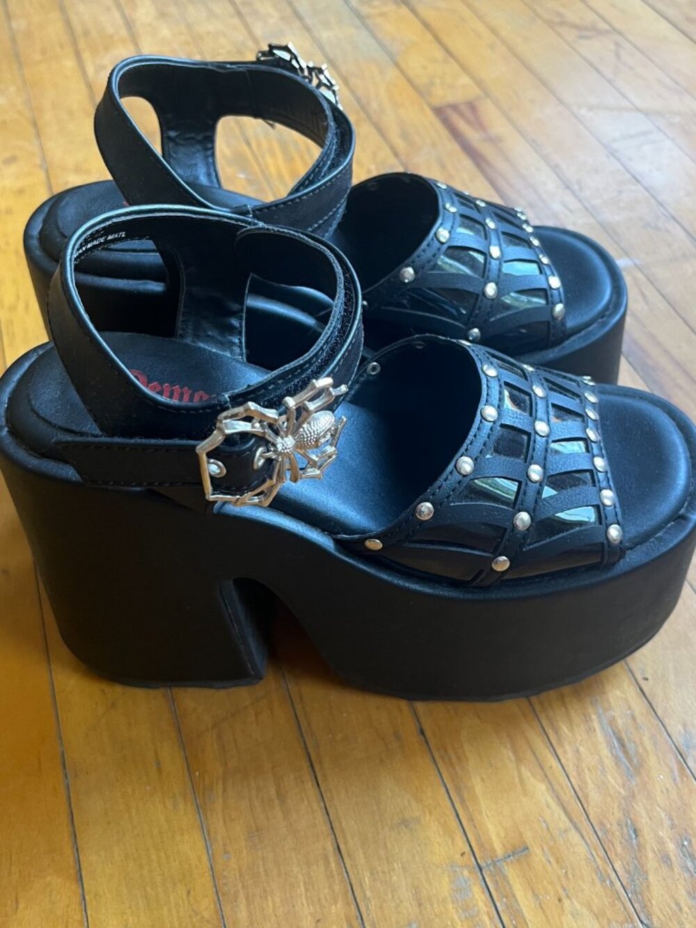 Demonia Womens 7 Platform Sandal Camel-17 - Picture 3 of 7